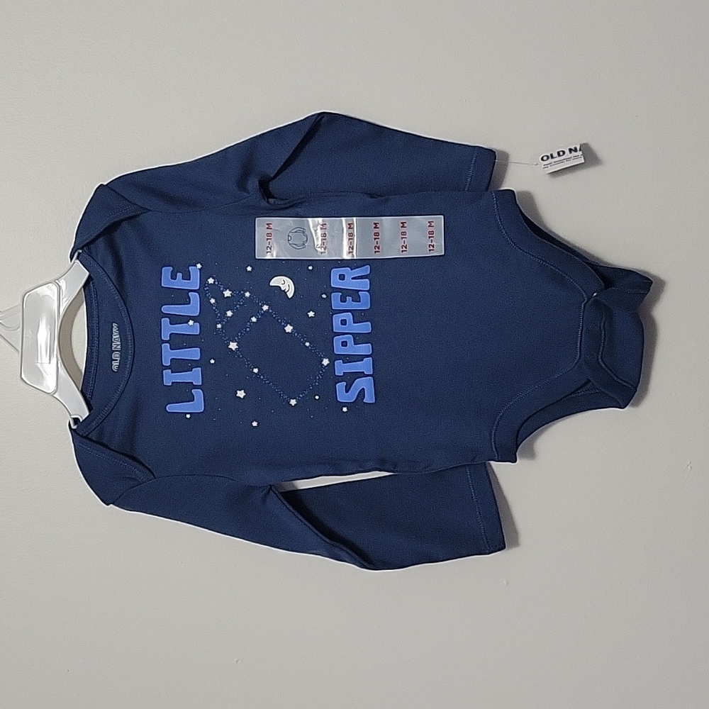 NEW Old Navy Long Sleeve Navy Blue Constellation Bodysuit Size 12-18 Months 1 pc
